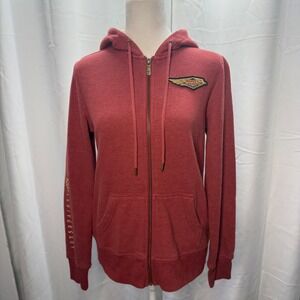 Harley Davidson Womens 120th Anniversary Special Zip Front Hoodie Red Sweatshirt